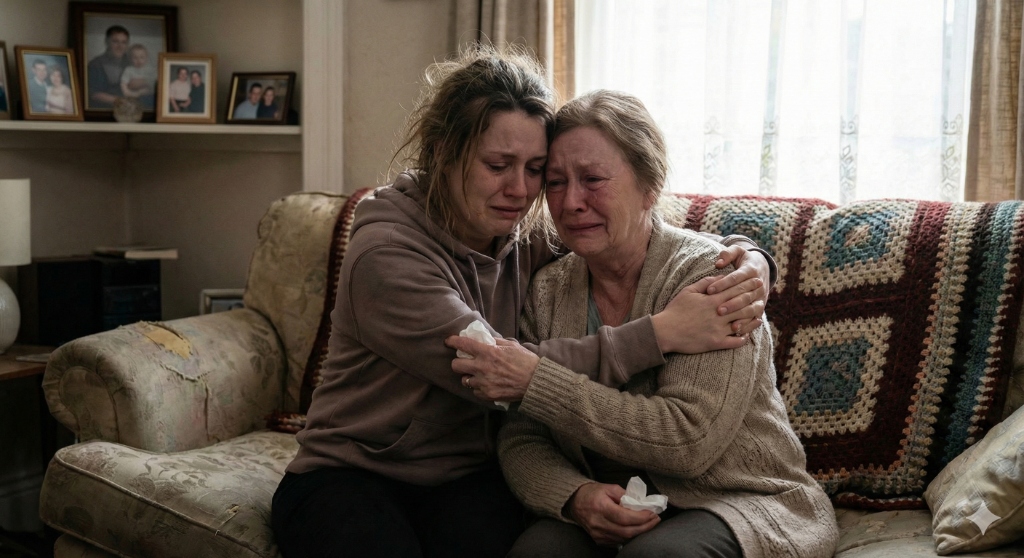 Дочка з матір'ю плачуть разом